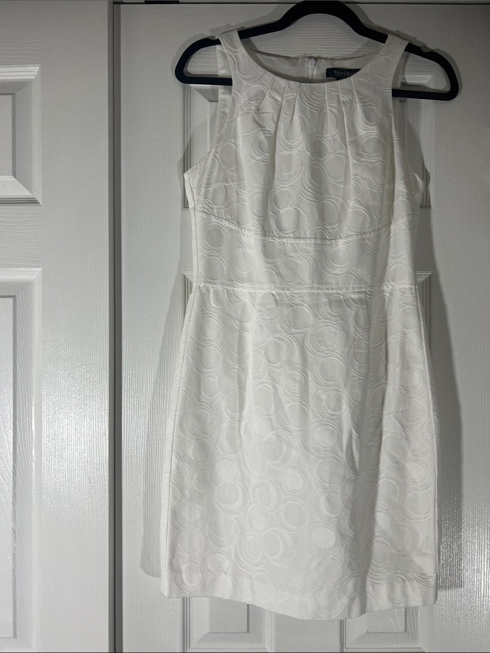 White House Black Market Ivory Textured Sleeveless Mini Dress